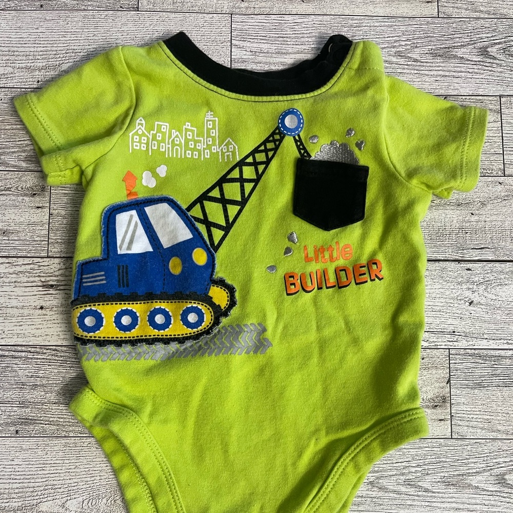 Baby boy “little builder” onesie
